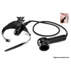 Piss  Gag with penis sleeve - thick durable black latex