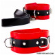 Leather collar Eddy with leash