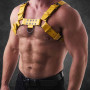 Alpha Pull – Kraftvoller Leder-Brustgurt in Gelb|SAXOS.NET LEATHER|Tigerversand – we reply fast, even faster via WhatsApp! Fastest shipping from our warehouses in Germany and Switzerland.|BDSM Harness