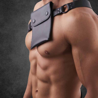 SLING POUCH - GENUINE LEATHER SHOULDER BAG|SAXOS.NET LEATHER|Tigerversand – we reply fast, even faster via WhatsApp! Fastest shipping from our warehouses in Germany and Switzerland.|BDSM Harness