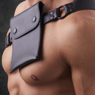 SLING POUCH - GENUINE LEATHER SHOULDER BAG|SAXOS.NET LEATHER|Tigerversand – we reply fast, even faster via WhatsApp! Fastest shipping from our warehouses in Germany and Switzerland.|BDSM Harness