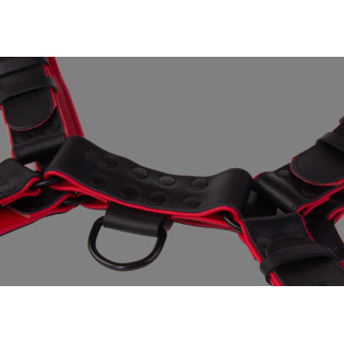Titan BDSM robuster Harness Red/Schwarz|SAXOS.NET LEATHER|Tigerversand – we reply fast, even faster via WhatsApp! Fastest shipping from our warehouses in Germany and Switzerland.|BDSM Harness