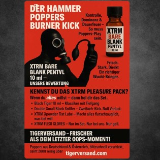 BARE BLANK PENTYL 10 ml|BLACK TIGER POPPERS|Tigerversand – we reply fast, even faster via WhatsApp! Fastest shipping from our warehouses in Germany and Switzerland.|Pentyl nitrite Poppers