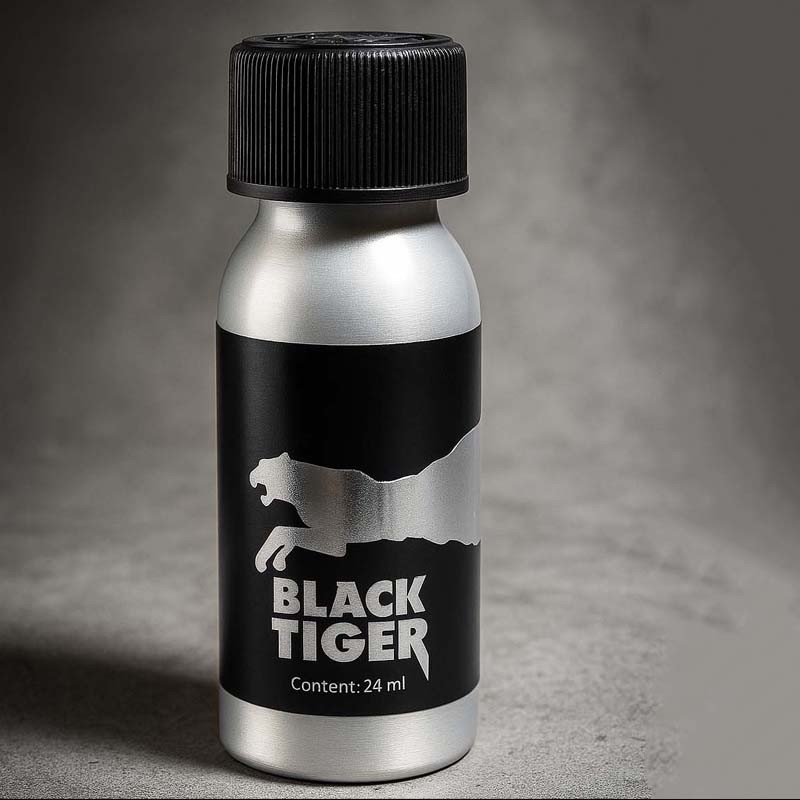 BLACK RAW SILVER 24 ml|BLACK TIGER POPPERS|Tigerversand – we reply fast, even faster via WhatsApp! Fastest shipping from our warehouses in Germany and Switzerland.|Pentylnitrit Poppers