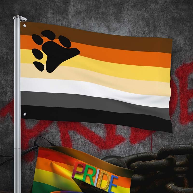 BEARBROTHER HOOD FLAG 90x150cm|® XLeathers|Tigerversand – we reply fast, even faster via WhatsApp! Fastest shipping from our warehouses in Germany and Switzerland.|Gaypride