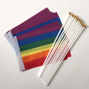 1x Pride Hand Flag 14x21cm||Tigerversand – we reply fast, even faster via WhatsApp! Fastest shipping from our warehouses in Germany and Switzerland.|Gaypride
