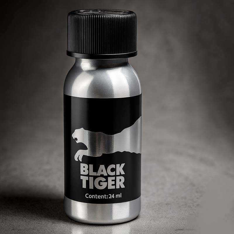 BLACK RAW SILVER 24 ml|BLACK TIGER POPPERS|Tigerversand – we reply fast, even faster via WhatsApp! Fastest shipping from our warehouses in Germany and Switzerland.|Pentyl nitrite Poppers