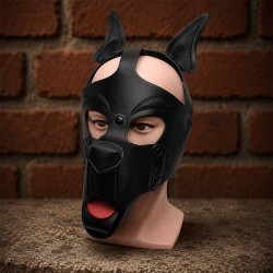 665 Playful Pup Hood All Black