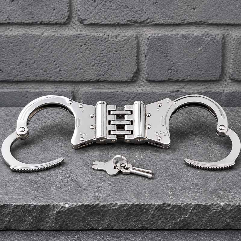 Hochsicherheits-Handschelle 3fachBreitscharnier|® XLeathers|TV|BDSM Fesseln