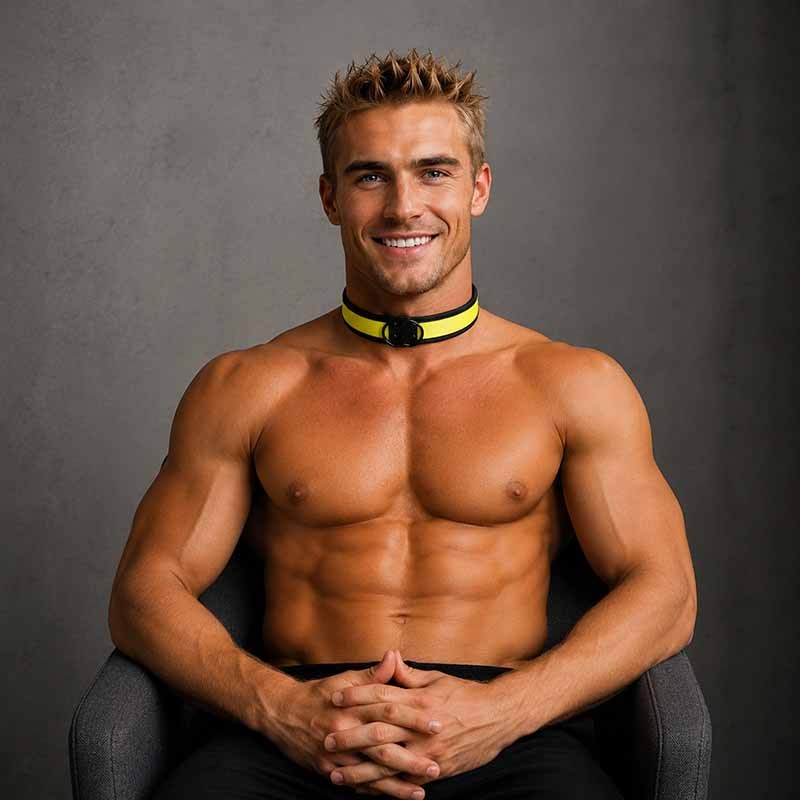 Puppy Neoprene gelbes Halsband mit D-Ring|665|TV|BDSM Fesseln