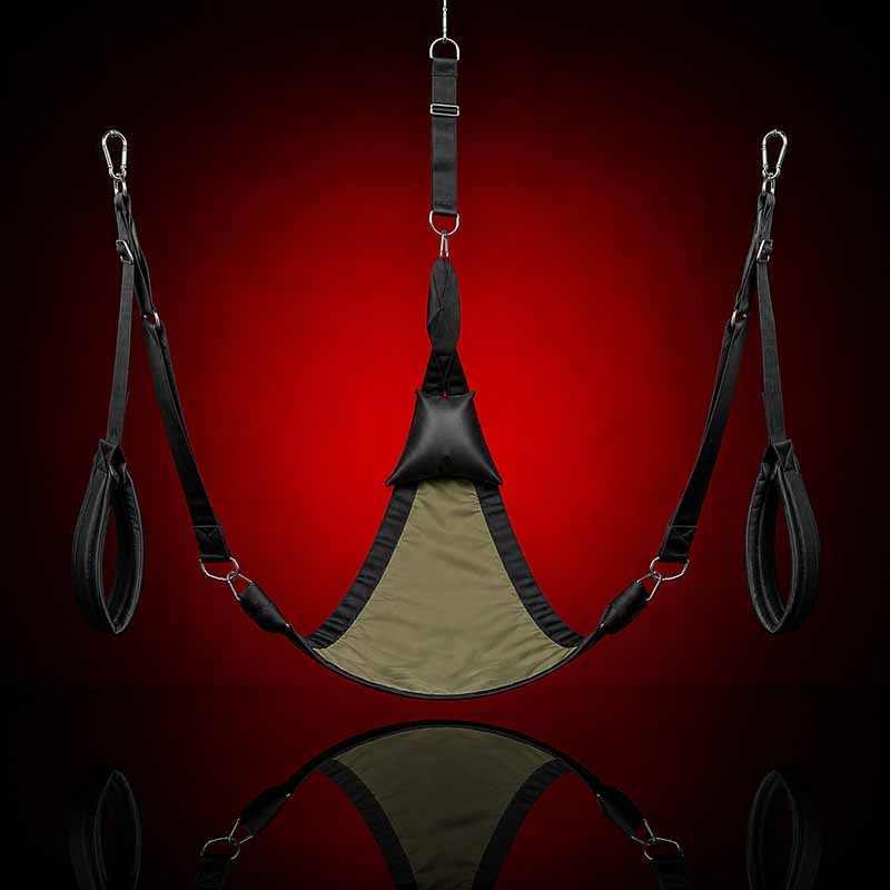 Triangular Sling for Fisting – Complete Canvas Set Green|665|TV|BDSM slinger