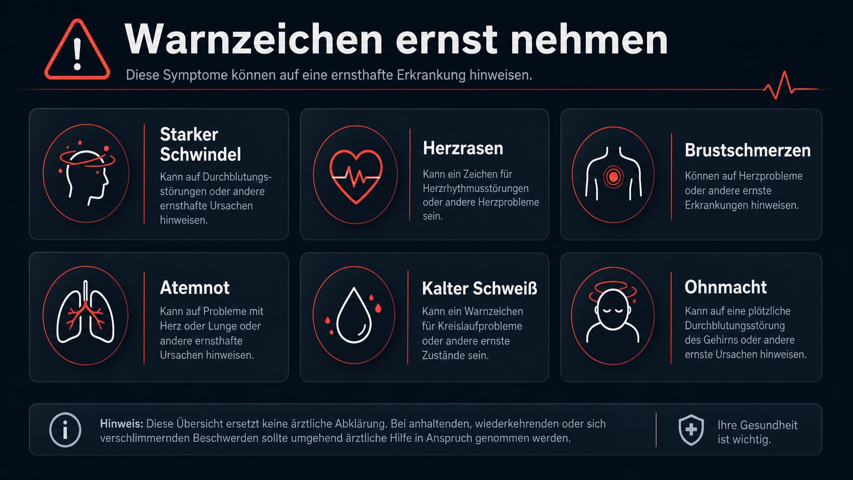 Warnzeichen bei Blutdruckabfall durch Poppers und Potenzmittel mit Schwindel, Atemnot und Ohnmacht