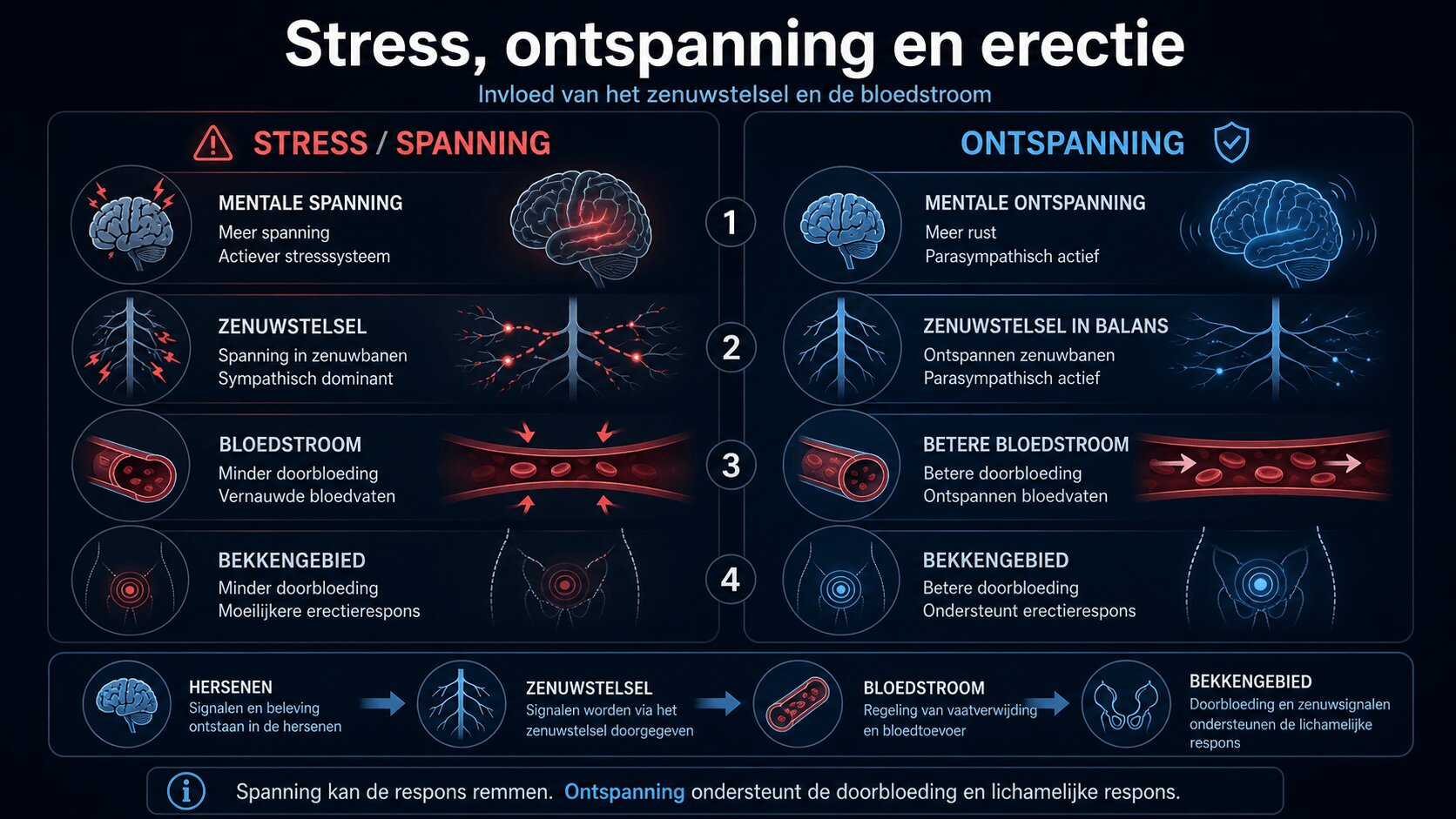 Infographic over ontspanning, bloedstroom en erectie bij poppers