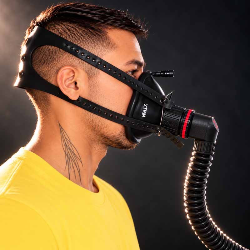 SET 2 – XTRM RUBBER DARK BREATH + 90°-Adapter + XTRM Rubber Schlauch